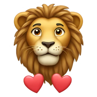 Lion with hearts  sticker