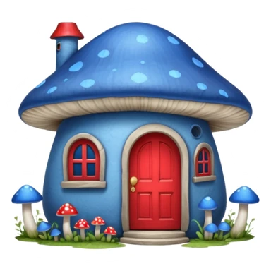 blue mushroom house sticker