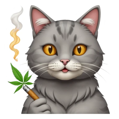 Cat smoking weed sticker