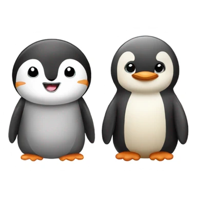 penguin and otter sticker