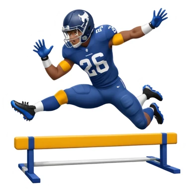 Saqoun Barkley hurdle over a person sticker