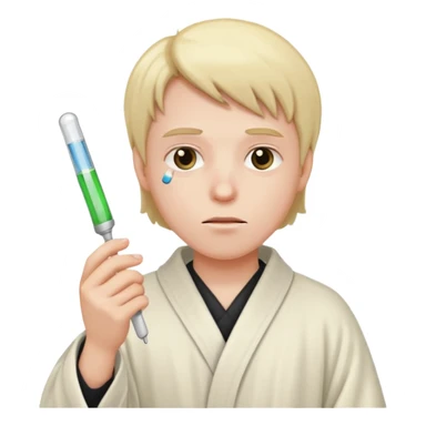 Very sick with thermometer sticker