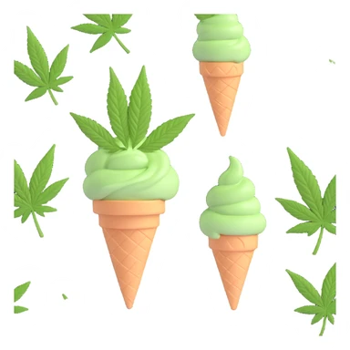 gelato with cannabis leaf sticker
