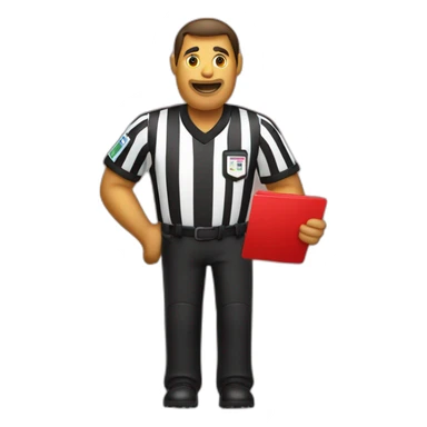 Football referee booking with red card sticker