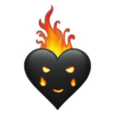 black heart with flames sticker