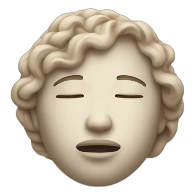 An emoji depicting a serene face with closed eyes, gently inhaling and exhaling, surrounded by a calming swirl of wind. sticker