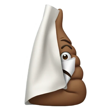 Poop emoji wiping face with paper towel sticker