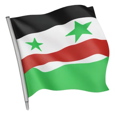 Syrian revolution flag White green black three red stars sticker