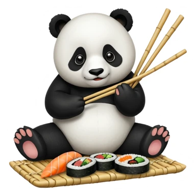 Panda eating sushi sticker