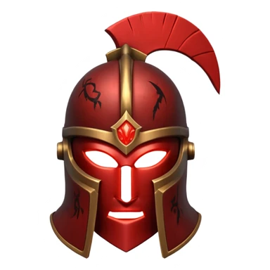 Ares legendary helmet object icon, ancient Greek helmet with glowing red runes, deep red energy glow, battle scars, epic fantasy style, 3D cartoon, mobile game icon style, centered, clean background, no text, no watermark

 sticker