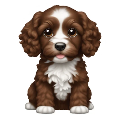 Cavapoo puppy chocolate brown  sticker