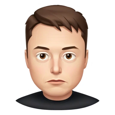 hyper photorealistic elon musk looking to the right and annoyed. Just render his head without his neck sticker