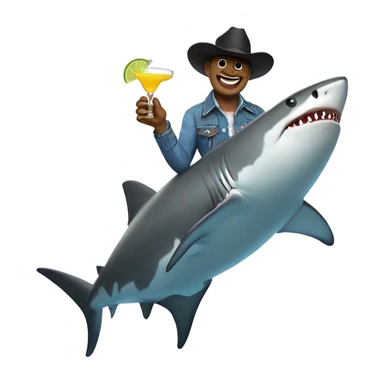 Shark with cowboy boots and a margarita sticker