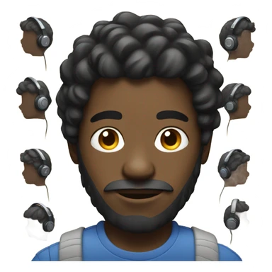 Black dude with twists wearing headset  sticker