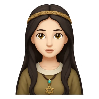 jewish women young ancient Judea, long hair modest sticker