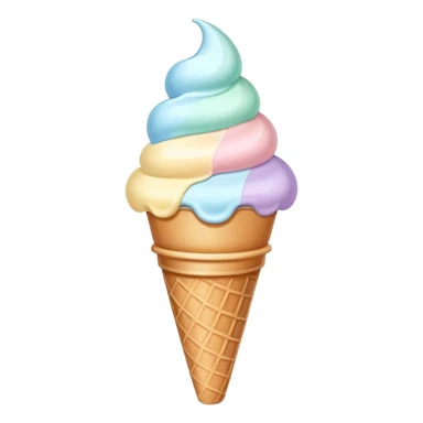 Ultra simple ice cream cone with flat colors and no details sticker