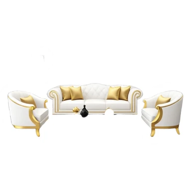 Luxurious black marble living room with gold and white accents  sticker