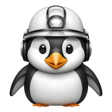 penguen kasklı sticker