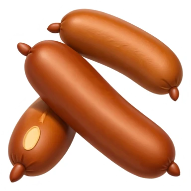 Three linked sausages.
Apple emoji style sticker
