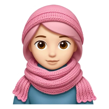 A 3D cartoon wool scarf with visible knitted stitches and gentle folds, warm colors, soft lighting, Memoji-style. sticker