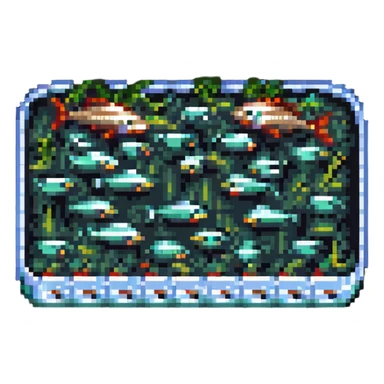 anchovies, pixel art style, pixelated, retro video game look sticker