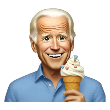 Joe Biden eating ice cream cone sticker