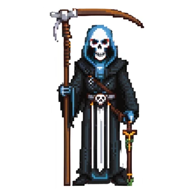 Grim reaper with scythe, skull face, death personified sticker