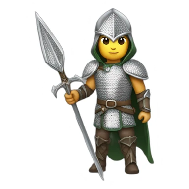 gondolindrim elven warrior silmarillion with silver chainmail shield and spear sticker