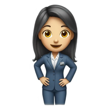 a girl in a work suit in offic sticker