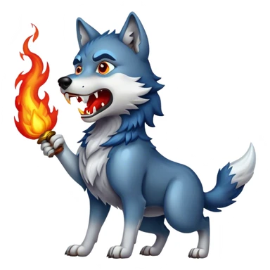 a fire breathing wolf sticker