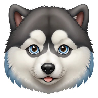 Black Alaskan Malamute dog with heterochromia, one brown eye and one light blue eye sticker
