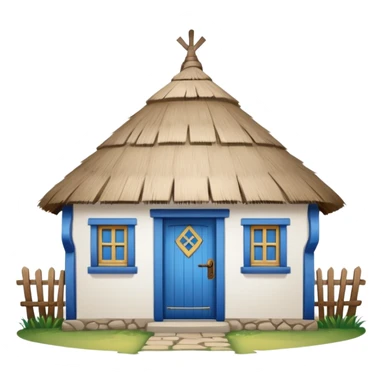A Ukrainian peasant house with white walls sticker