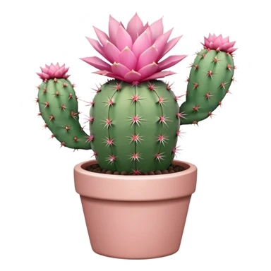 Pastel pink potted cactus  sticker