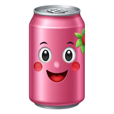 strawberry soda can with cute stickers sticker