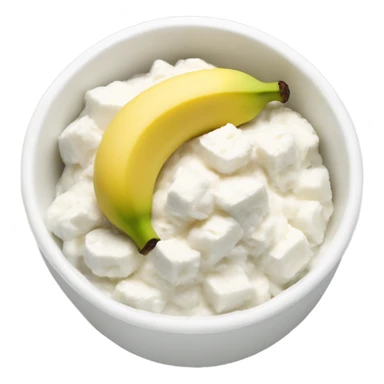 cottage cheese with banana in a bowl sticker
