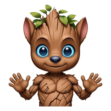 groot like stitch blue eyes  sticker