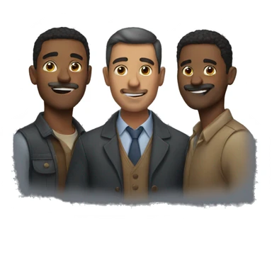 three mens sticker