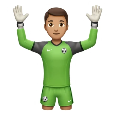 soccer goalkeeper full body and football boots arms out sticker