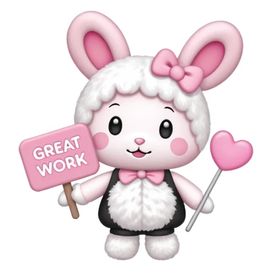 my melody with sign that says great work sticker