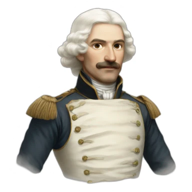 Men escrime from 1900 white wig sticker