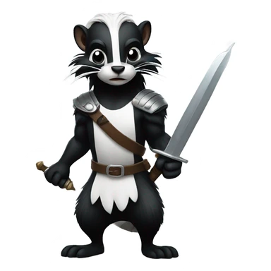 Skunk with a sword sticker