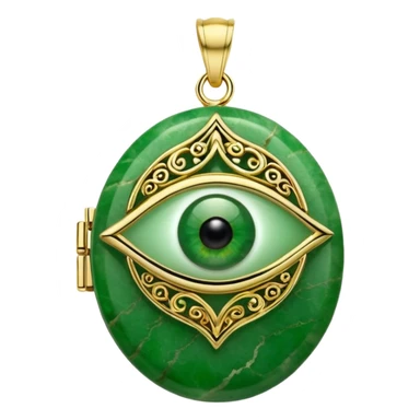 Eye shaped green locket  sticker