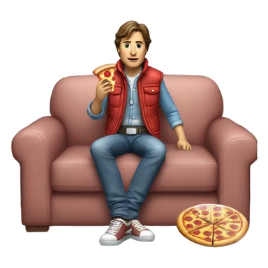 Marty McFly eating pizza  sticker