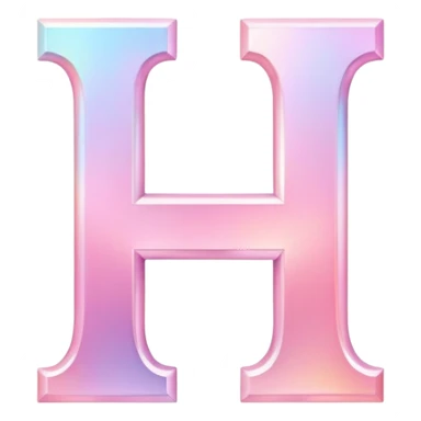 Iridescent pastel pink formal Font setting icon with letter H sticker