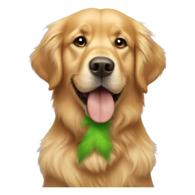 Golden retriever with grinch-looking fuzzy feet sticker
