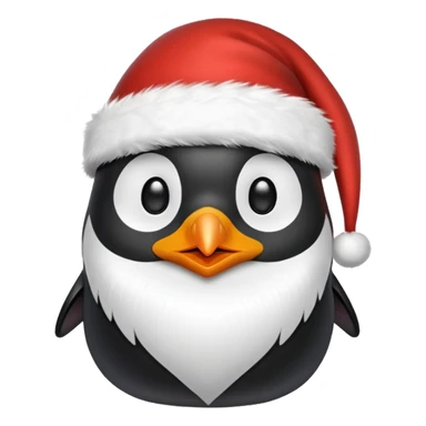 santa penguin with white beard sticker