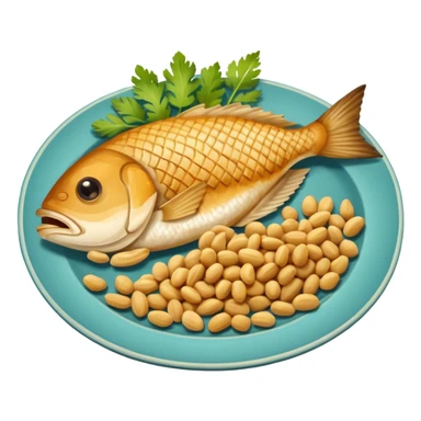 fish and peanut indonesian food sticker