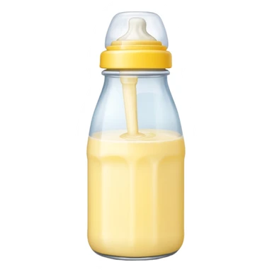 baby Milk bottle yellow sticker