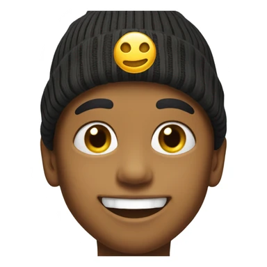 smiling boy with gold teeth  in beanie portrait sticker