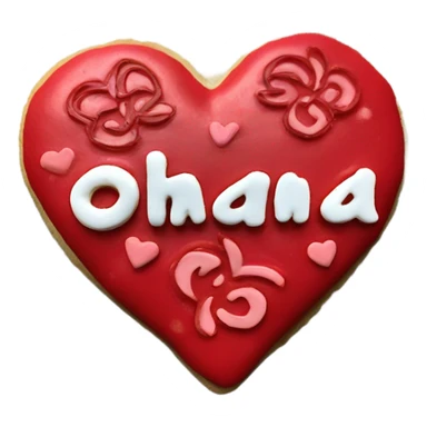 Red cookie heart with ohana sticker